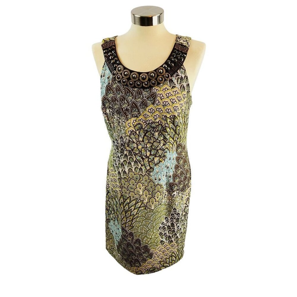 Size‎ 10 Connected Apparel Women's Scoop Embellished Neckline Sheath Dress